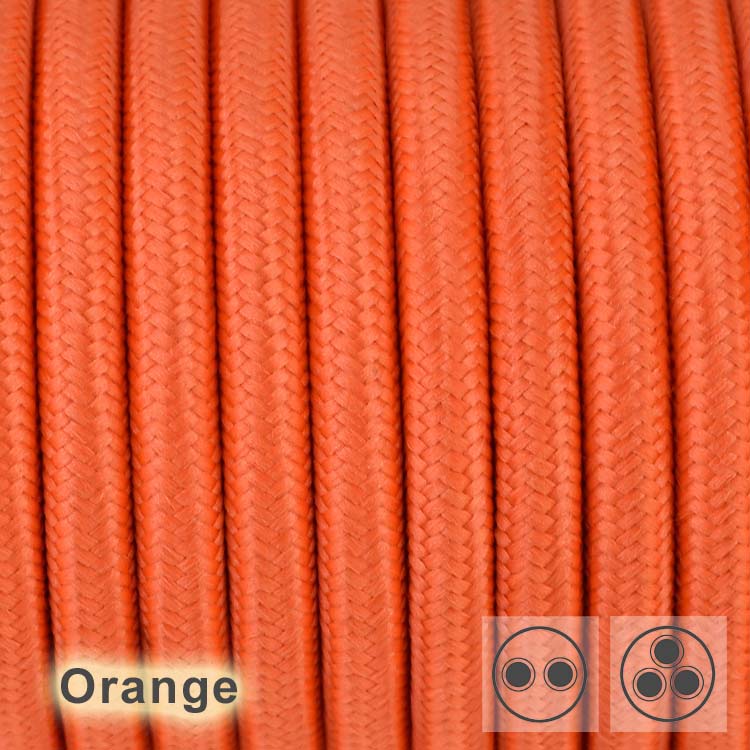 3 adrig Textilkabel Stoffkabel Pendelkabel Lampenkabel rund Neonorange 0.75mm² 3G0,75 3x0,75 