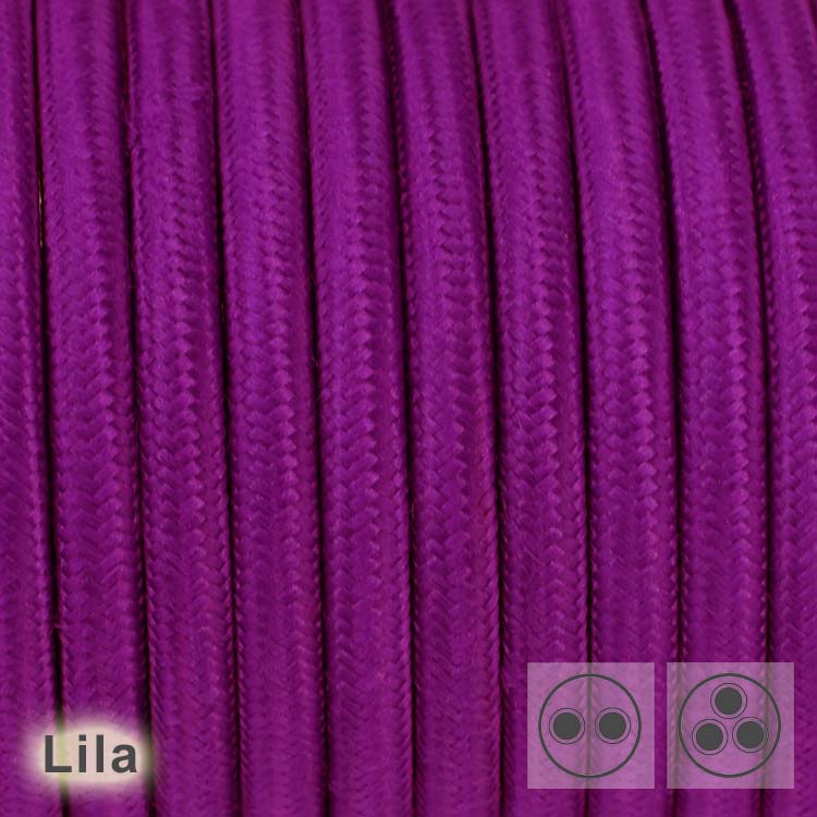 3 adrig Textilkabel Stoffkabel Pendelkabel Lampenkabel rund Lila 0.75mm² 3G0,75 3x0,75 